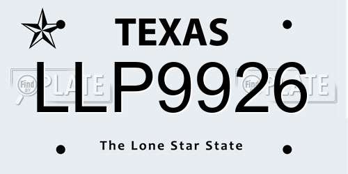 LLP9926 Texas License Plate