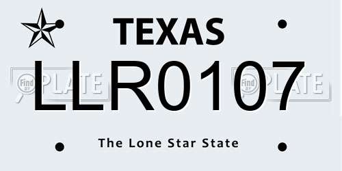 LLR0107 Texas License Plate