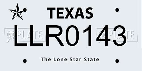 LLR0143 Texas License Plate