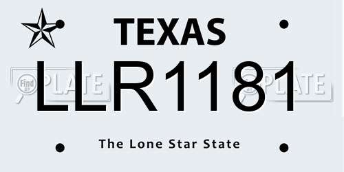 LLR1181 Texas License Plate