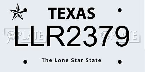 LLR2379 Texas License Plate