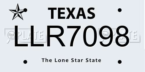 LLR7098 Texas License Plate