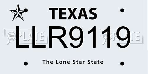 LLR9119 Texas License Plate