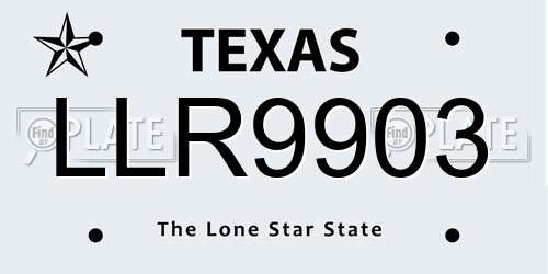 LLR9903 Texas License Plate