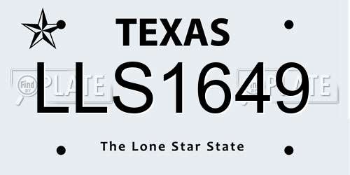 LLS1649 Texas License Plate