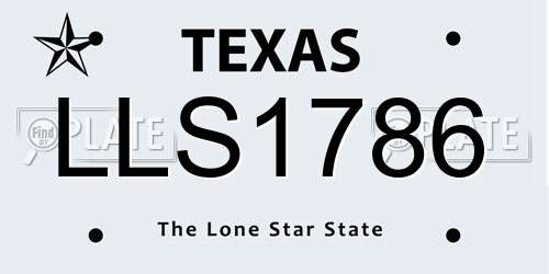 LLS1786 Texas License Plate
