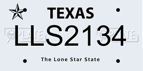 LLS2134 Texas License Plate