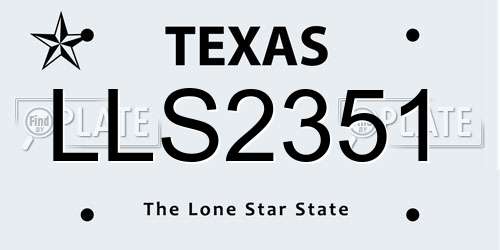 LLS2351 Texas License Plate