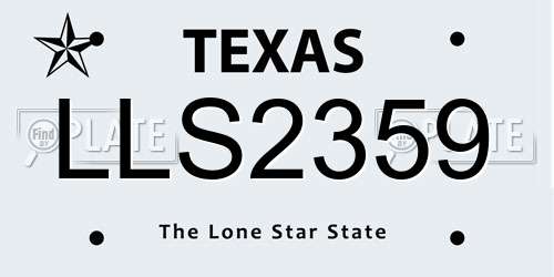 LLS2359 Texas License Plate