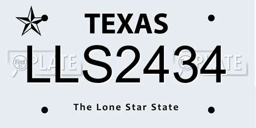 LLS2434 Texas License Plate