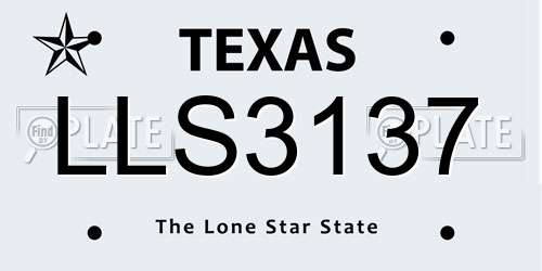 LLS3137 Texas License Plate