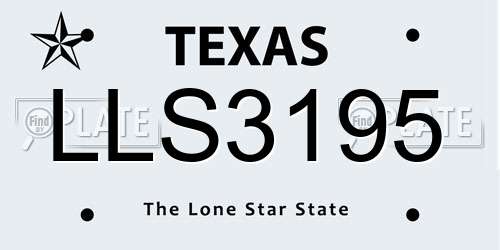 LLS3195 Texas License Plate