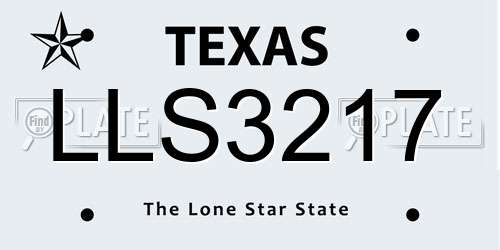 LLS3217 Texas License Plate