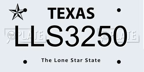 LLS3250 Texas License Plate