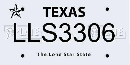 LLS3306 Texas License Plate