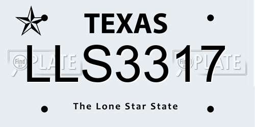 LLS3317 Texas License Plate