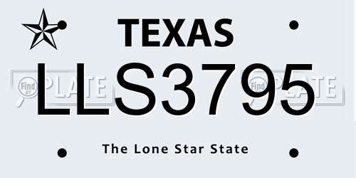 LLS3795 Texas License Plate