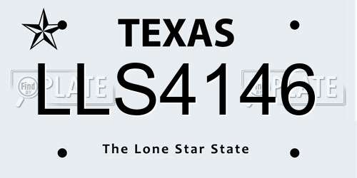 LLS4146 Texas License Plate