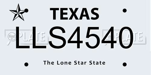 LLS4540 Texas License Plate