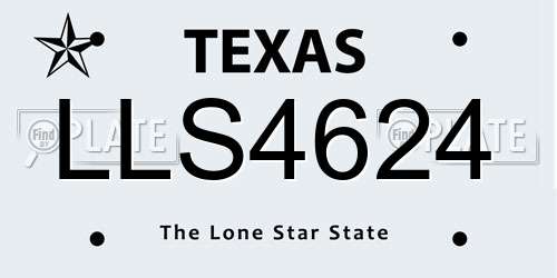 LLS4624 Texas License Plate