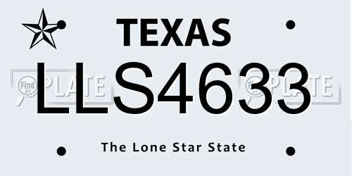 LLS4633 Texas License Plate