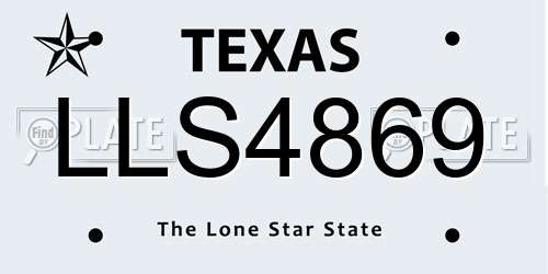 LLS4869 Texas License Plate
