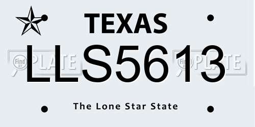 LLS5613 Texas License Plate