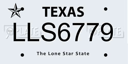 LLS6779 Texas License Plate