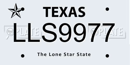 LLS9977 Texas License Plate