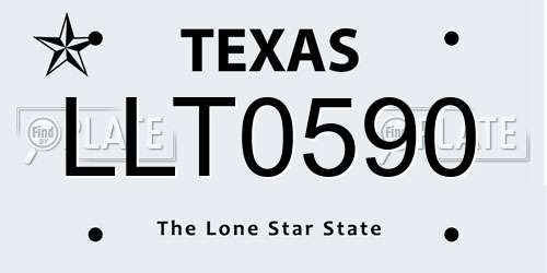 LLT0590 Texas License Plate