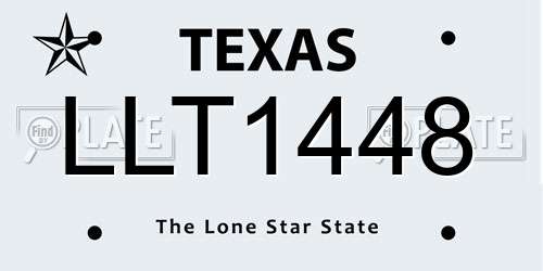 LLT1448 Texas License Plate