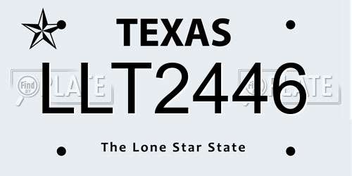 LLT2446 Texas License Plate