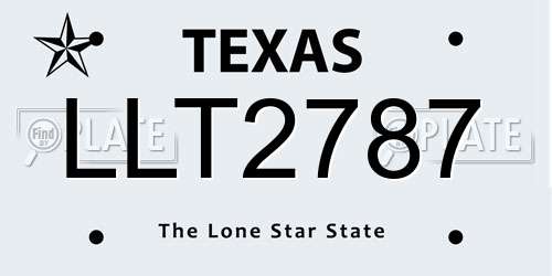 LLT2787 Texas License Plate