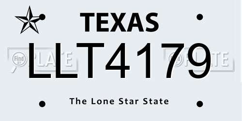 LLT4179 Texas License Plate