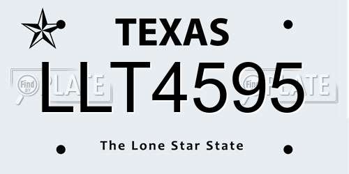 LLT4595 Texas License Plate