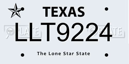 LLT9224 Texas License Plate