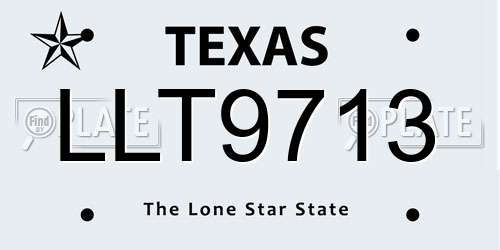 LLT9713 Texas License Plate