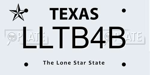 LLTB4B Texas License Plate