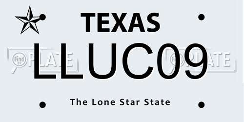LLUC09 Texas License Plate