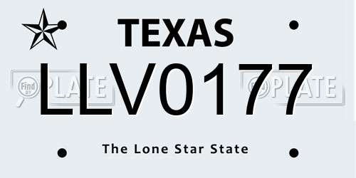 LLV0177 Texas License Plate
