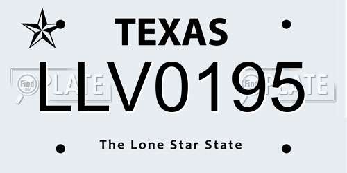 LLV0195 Texas License Plate