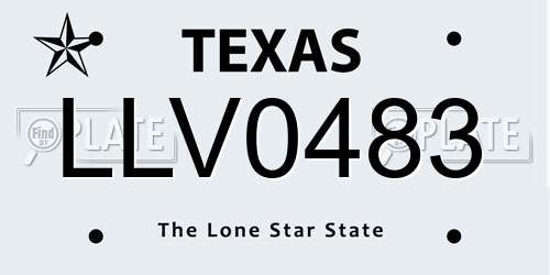 LLV0483 Texas License Plate