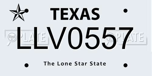 LLV0557 Texas License Plate