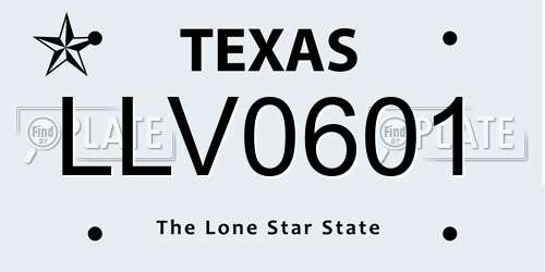 LLV0601 Texas License Plate