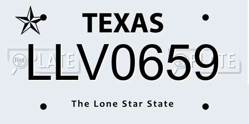 LLV0659 Texas License Plate