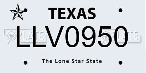 LLV0950 Texas License Plate