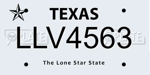 LLV4563 Texas License Plate