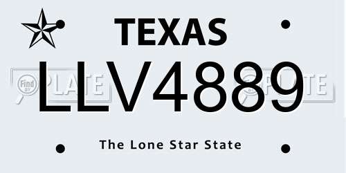 LLV4889 Texas License Plate