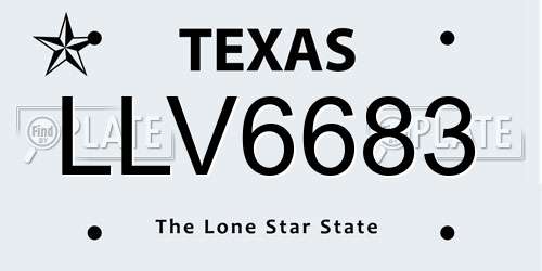 LLV6683 Texas License Plate