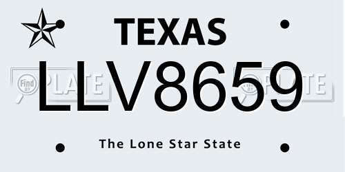 LLV8659 Texas License Plate